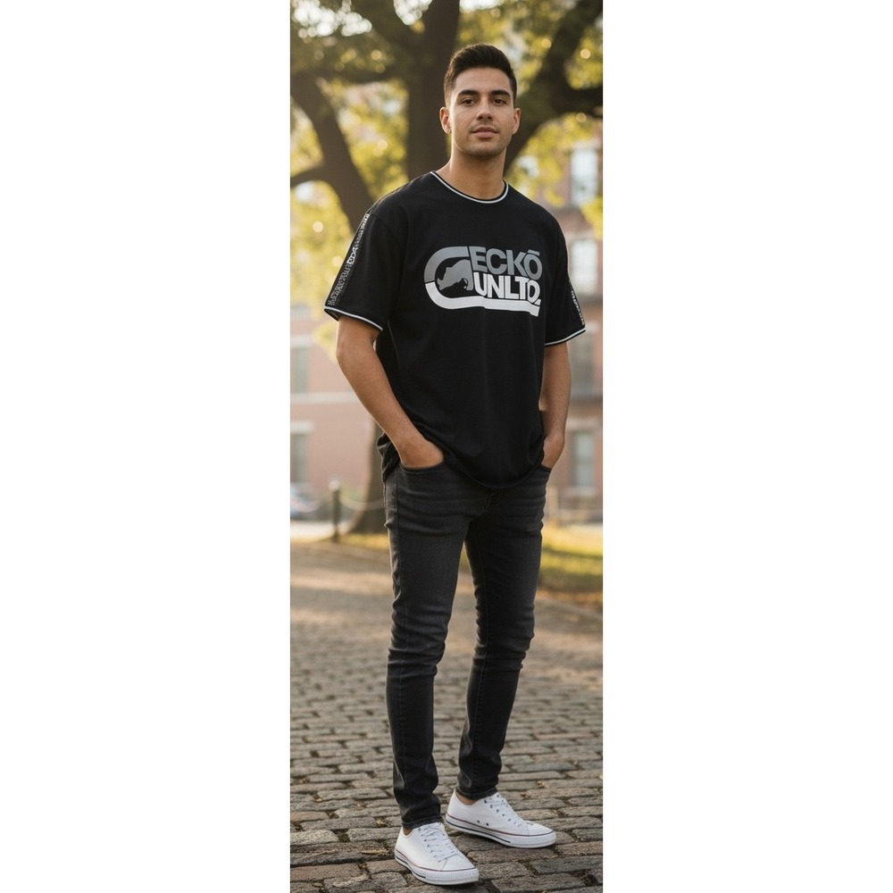 Vintage Ecko Unltd Shirt Men's Short Sleeve Black Size 3XL Graphic Casual Cotton